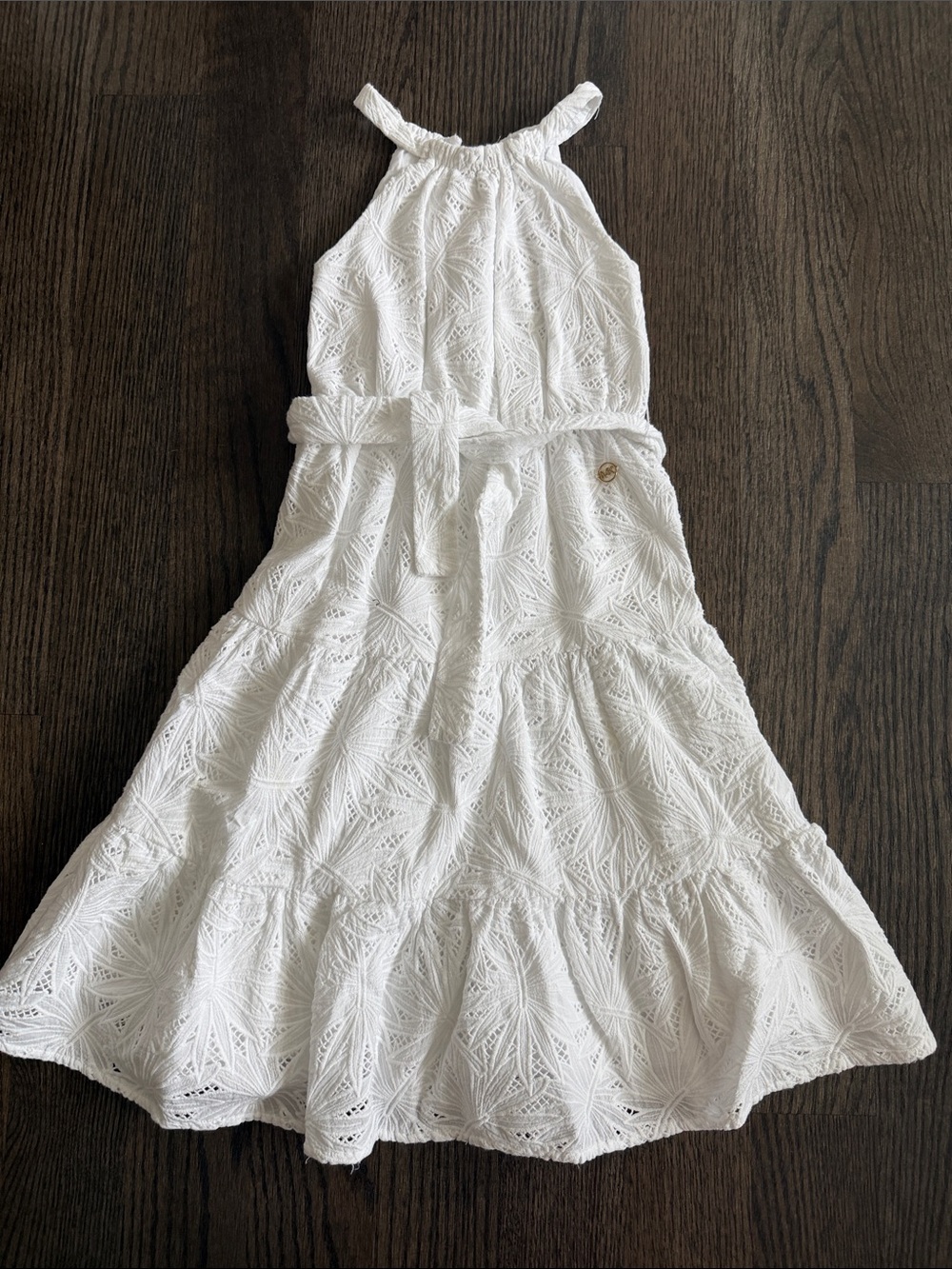 Michael Kors Girls' White Eyelet Dress - size 5